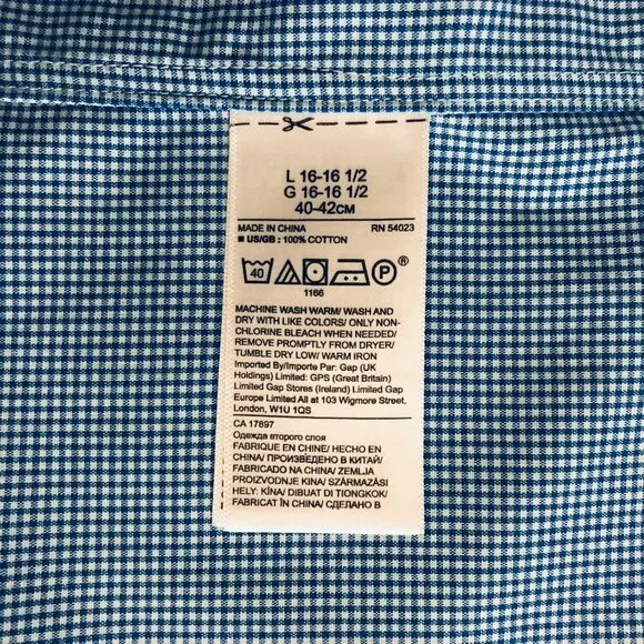 Banana Republic Untucked Slim Fit Cotton Dress Shirt Blue Men's Size L Non‑Iron - Picture 7 of 8